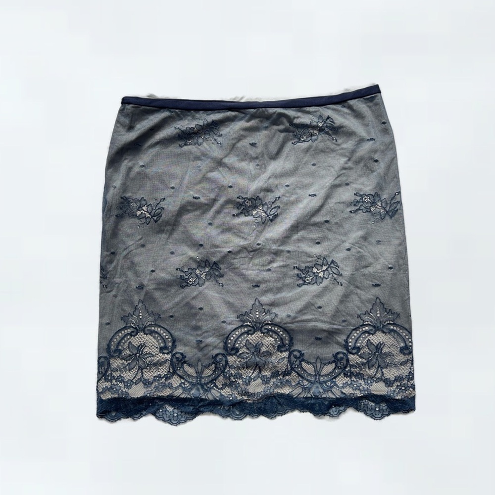 intimissimi Gray Lace Chemise Slip Skirt